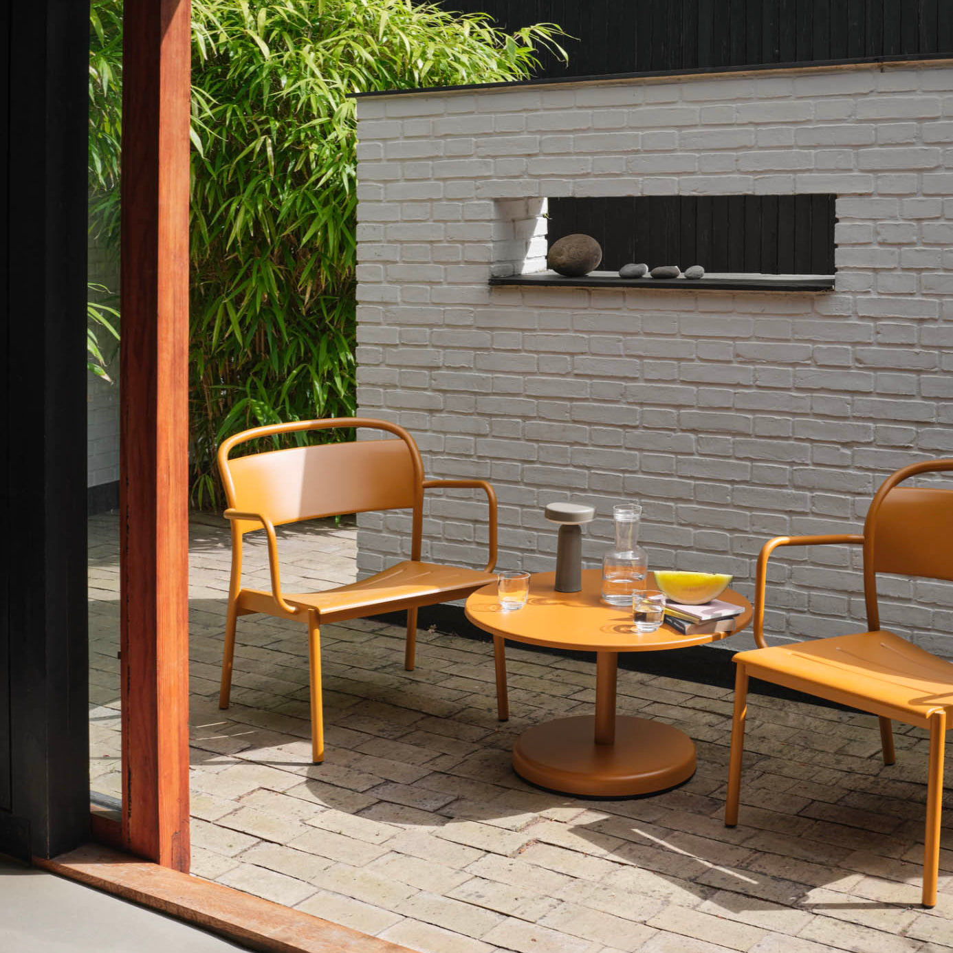 Muuto Linear Steel Coffee Table 70cm Burnt Orange