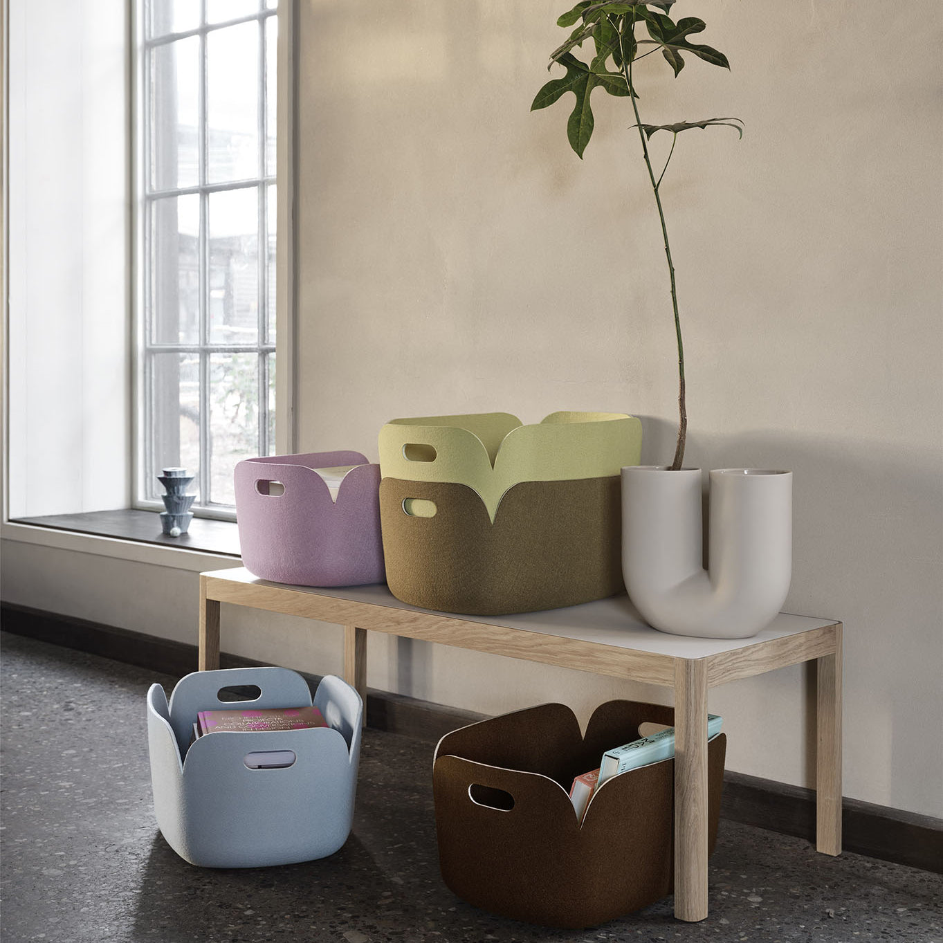 Muuto Restore Basket Brown Green
