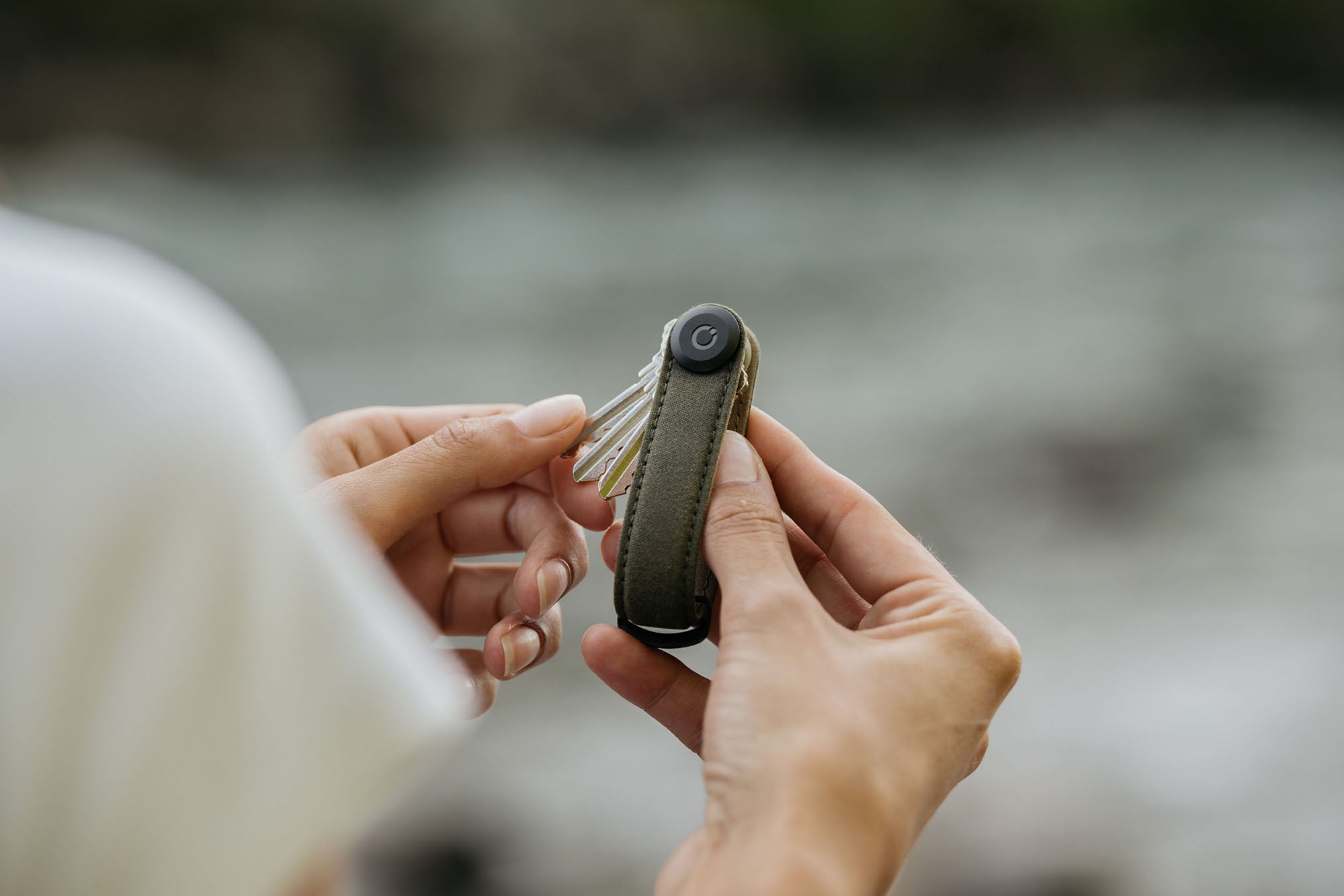 Orbitkey Key Organiser Waxed Canvas Khaki Green