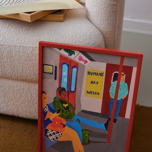 Paper Collective Modern Timber Poster Frame in Vibrant Red Solid Wood