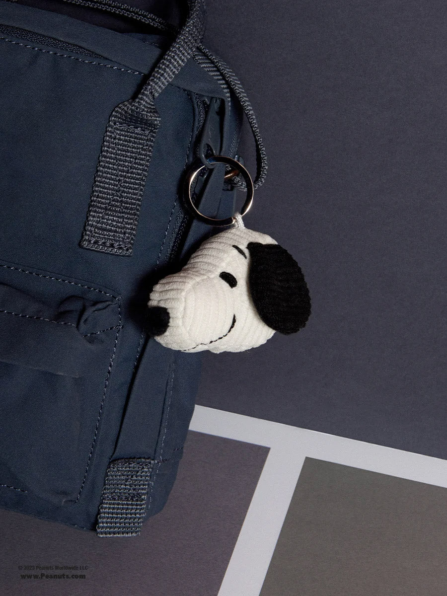 Snoopy Head Corduroy Keychain - Cream