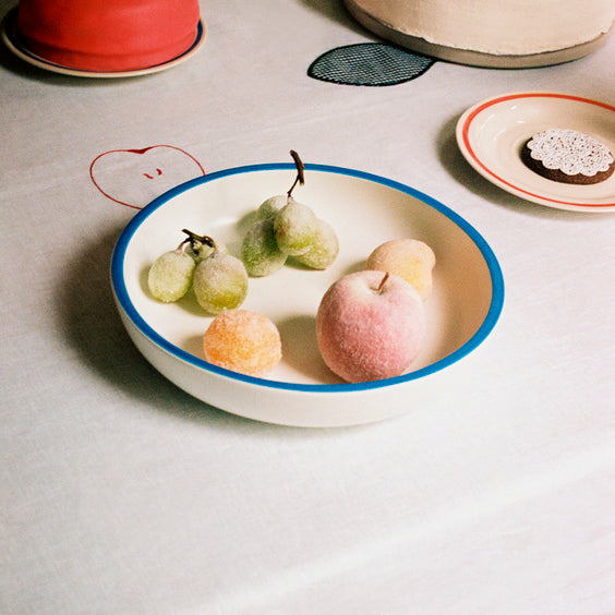 HAY Sobremesa Serving Bowl Large - White/Blue