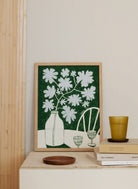 The Poster Club Anouk Van Cleef Blue Flowers Red Wine