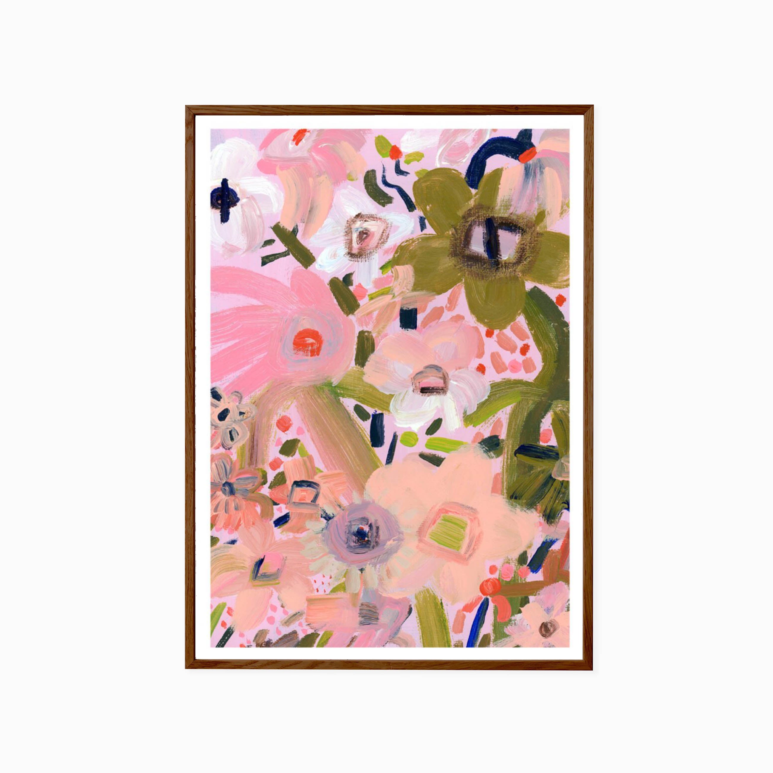 The Poster Club Katy Smail - Joyful Dance with Dark Stained Oak Frame