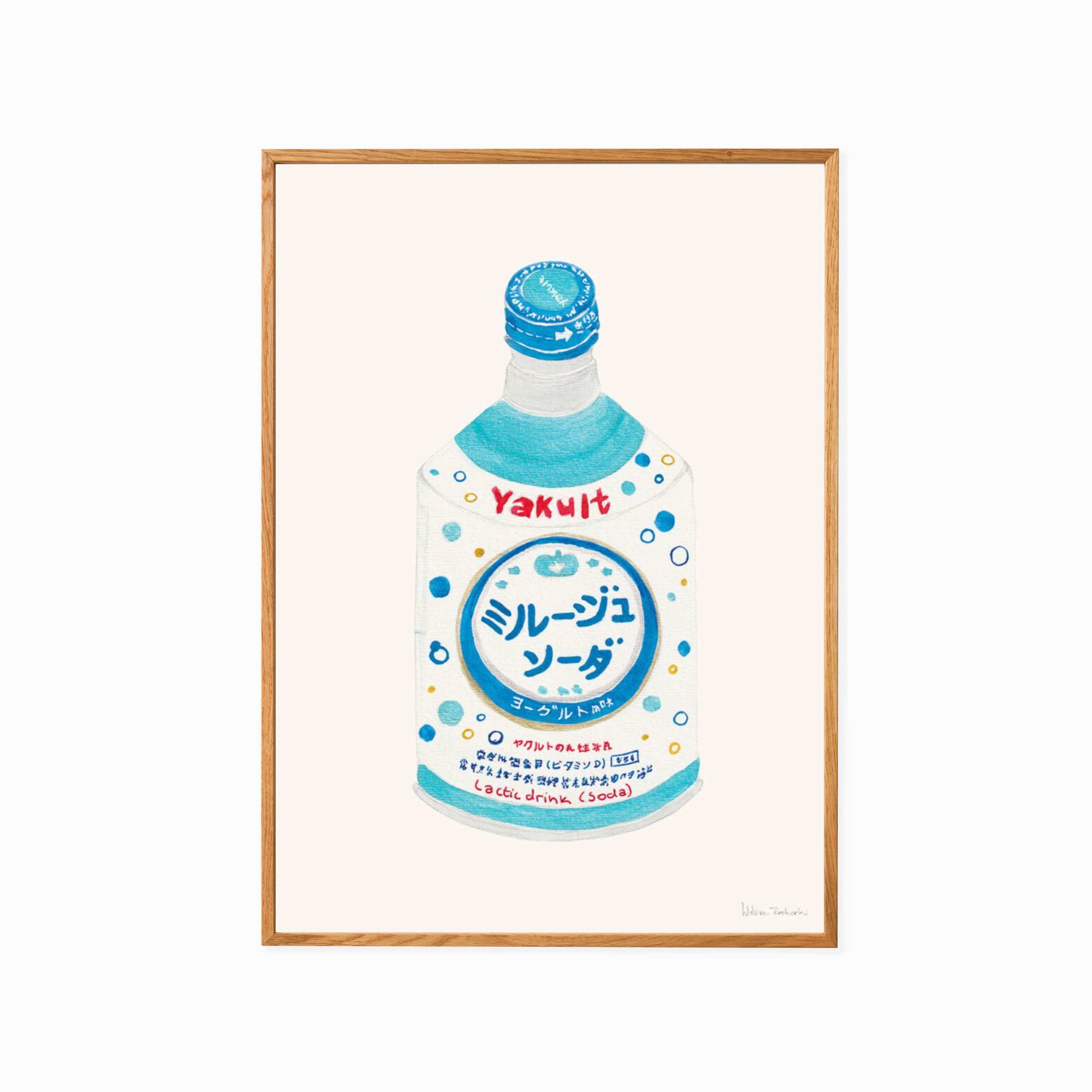 The Poster Club Melina Pecharki - Yakult Soda Oak Frame