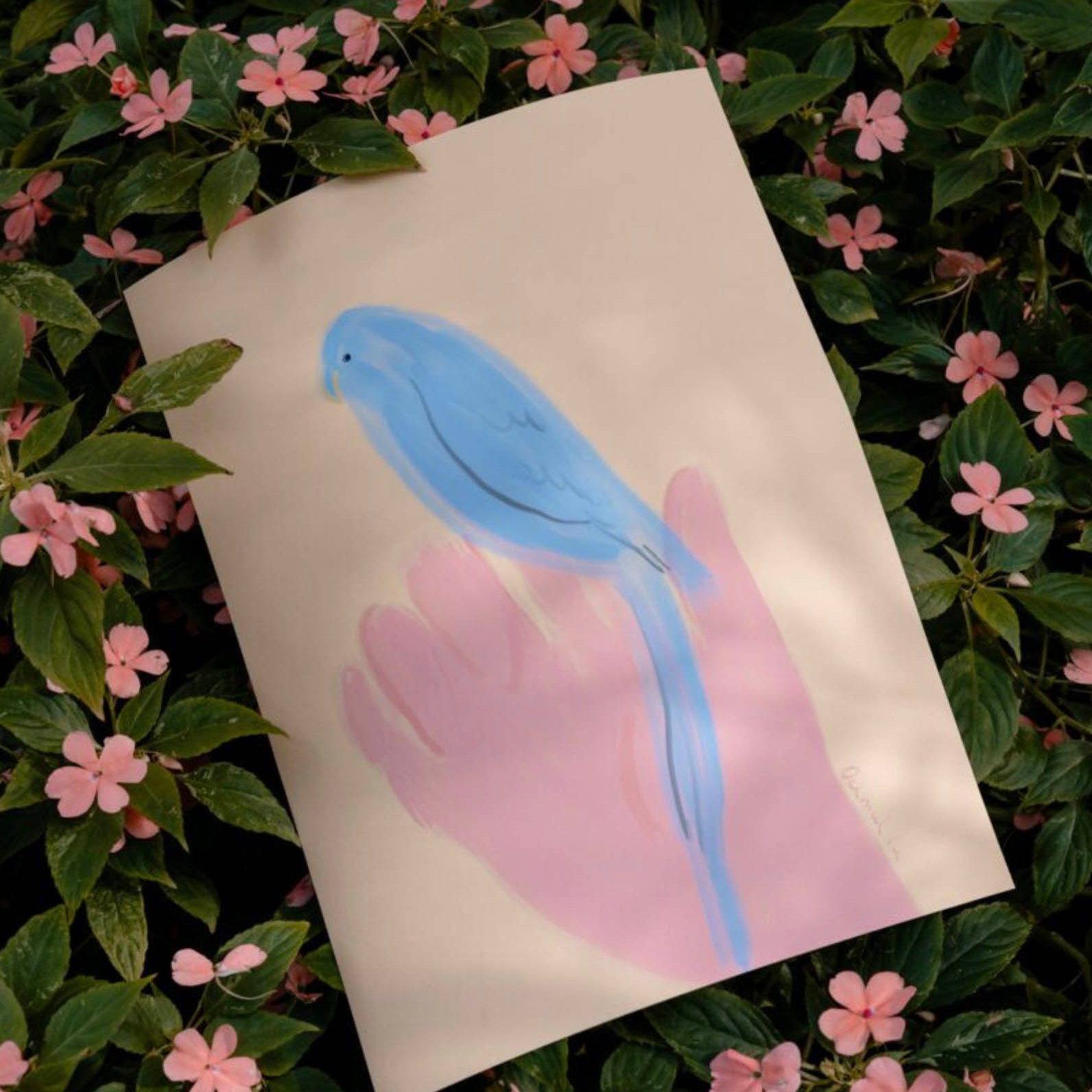 The Poster Club Oamul - Parrot in Hand