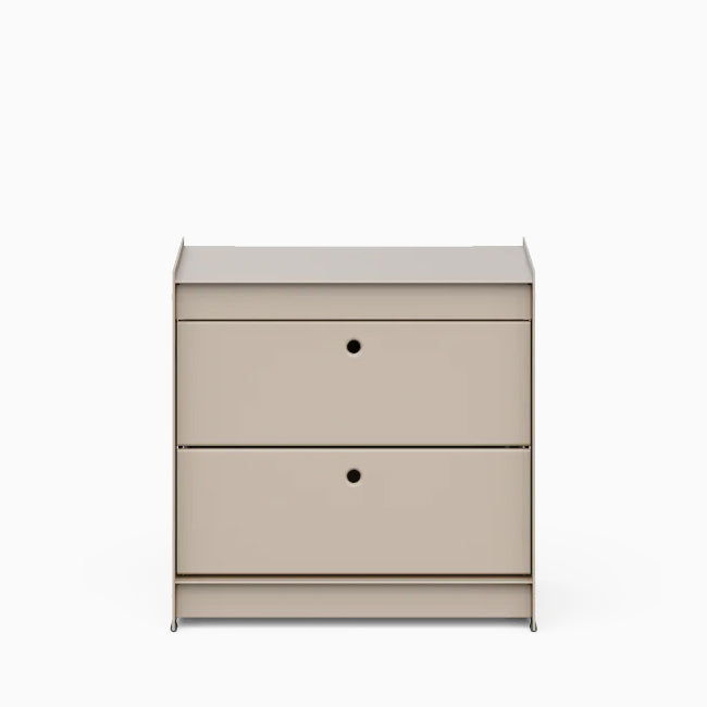 Util Bedside Table with 2 Drawers Beige