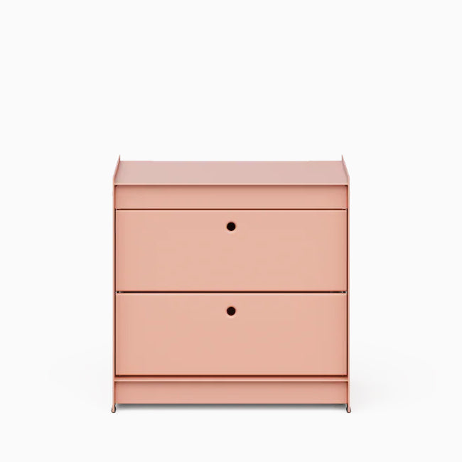 Util Bedside Table with 2 Drawers Coral