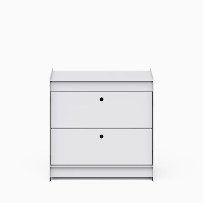Util Bedside Table with 2 Drawers Light Grey