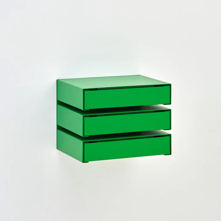 Util KGT Wall Mounted Drawer 3 - Vertical Pure Green