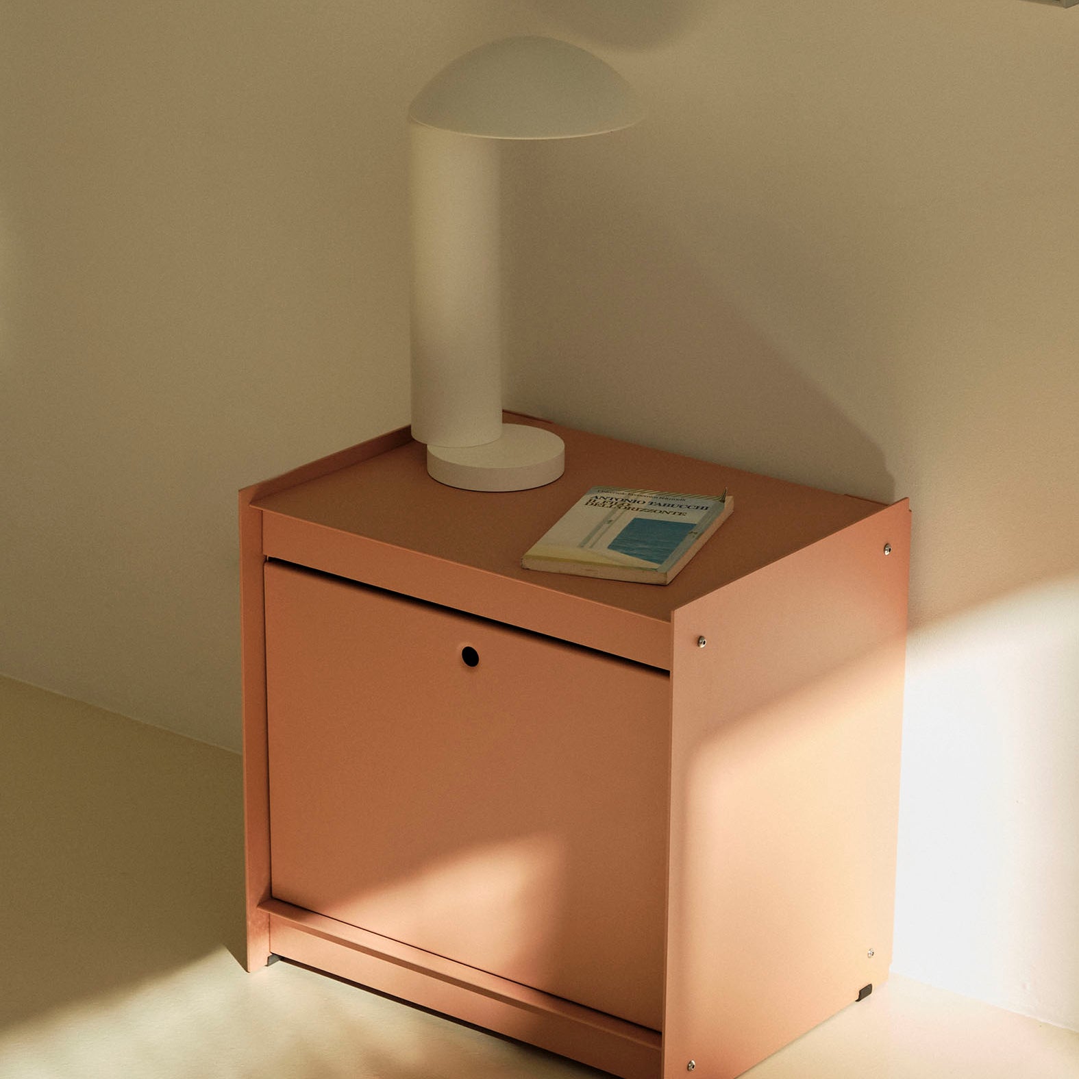 Util Plie Bedside Table with 1 Tall Drawer Coral