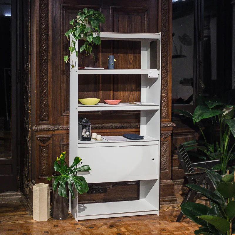 Util Plie Bookshelf 2 Doors Light Grey