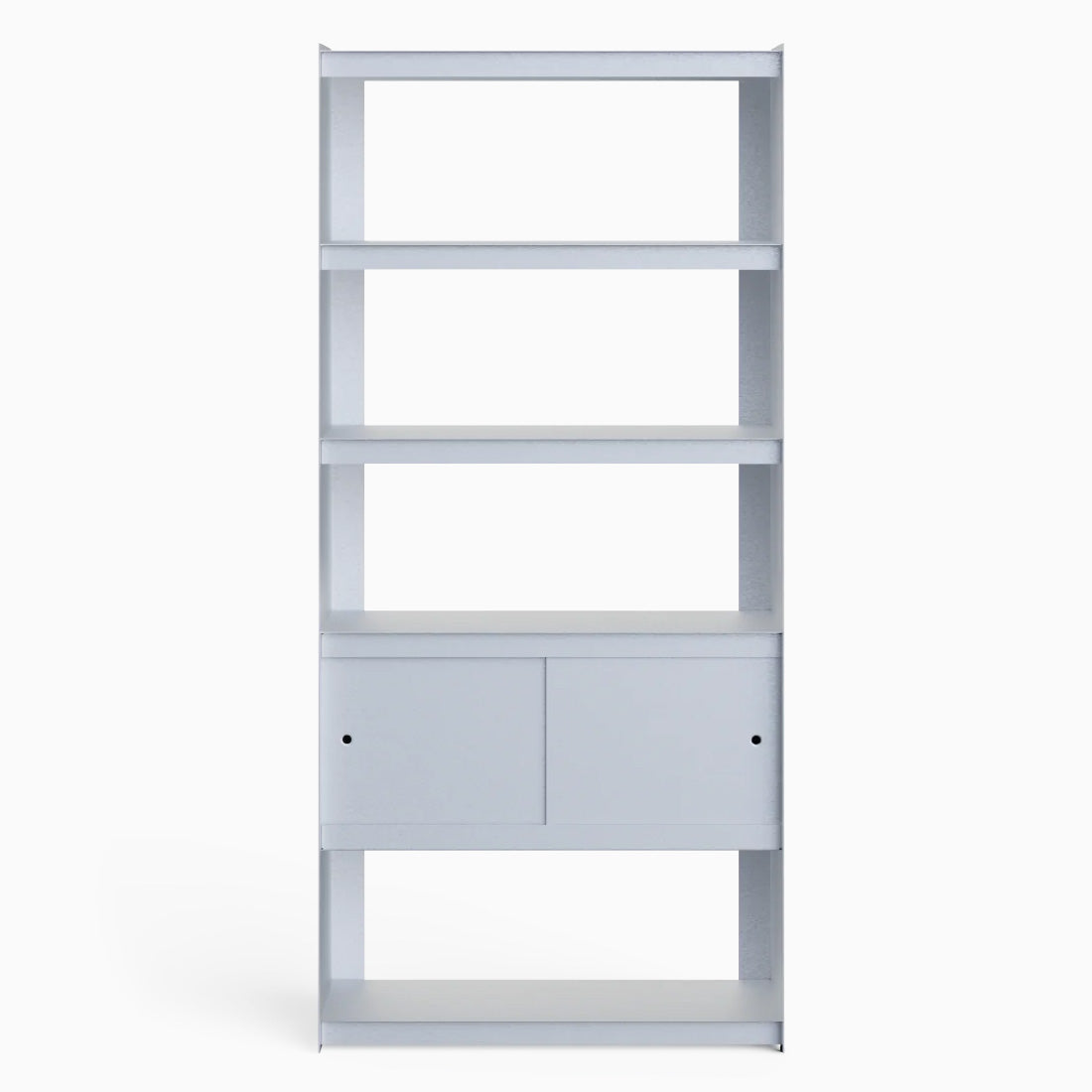 Util Plie Bookshelf 2 Doors 90cm Brushed Aluminium