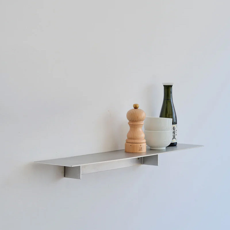 Util Plié Single Shelf 75cm Brushed Aluminium