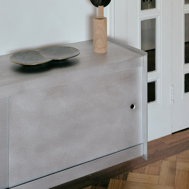 Util Plié Wall Unit 2 Doors 120cm Brushed Aluminium