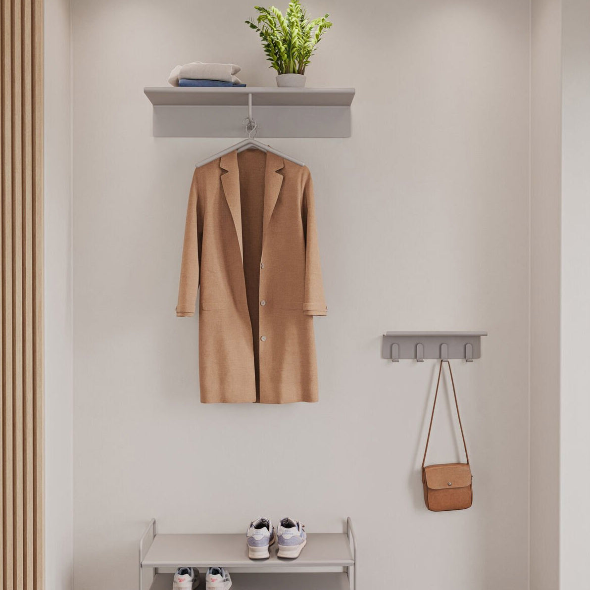 Zone A-Hallway Shelf Soft Grey