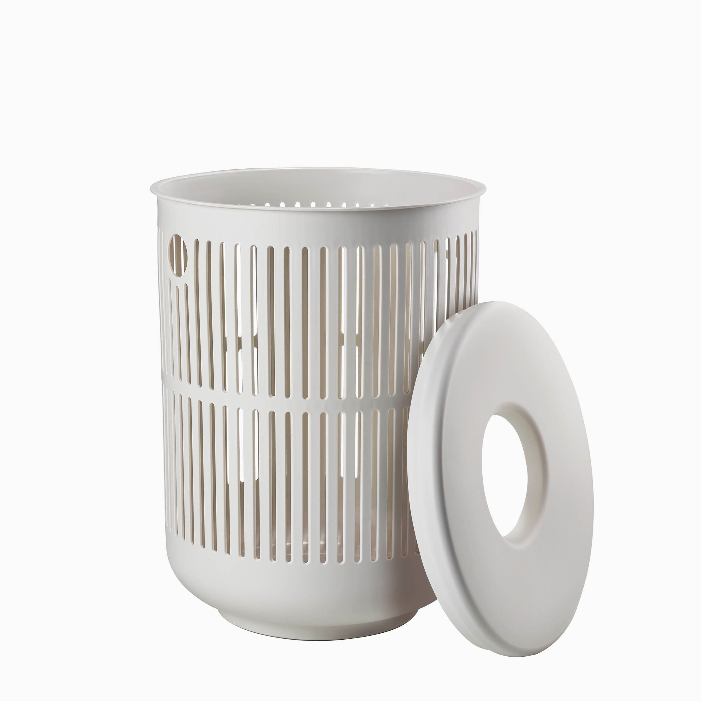 Zone Ume Laundry Basket with Lid 60L - Soft Grey