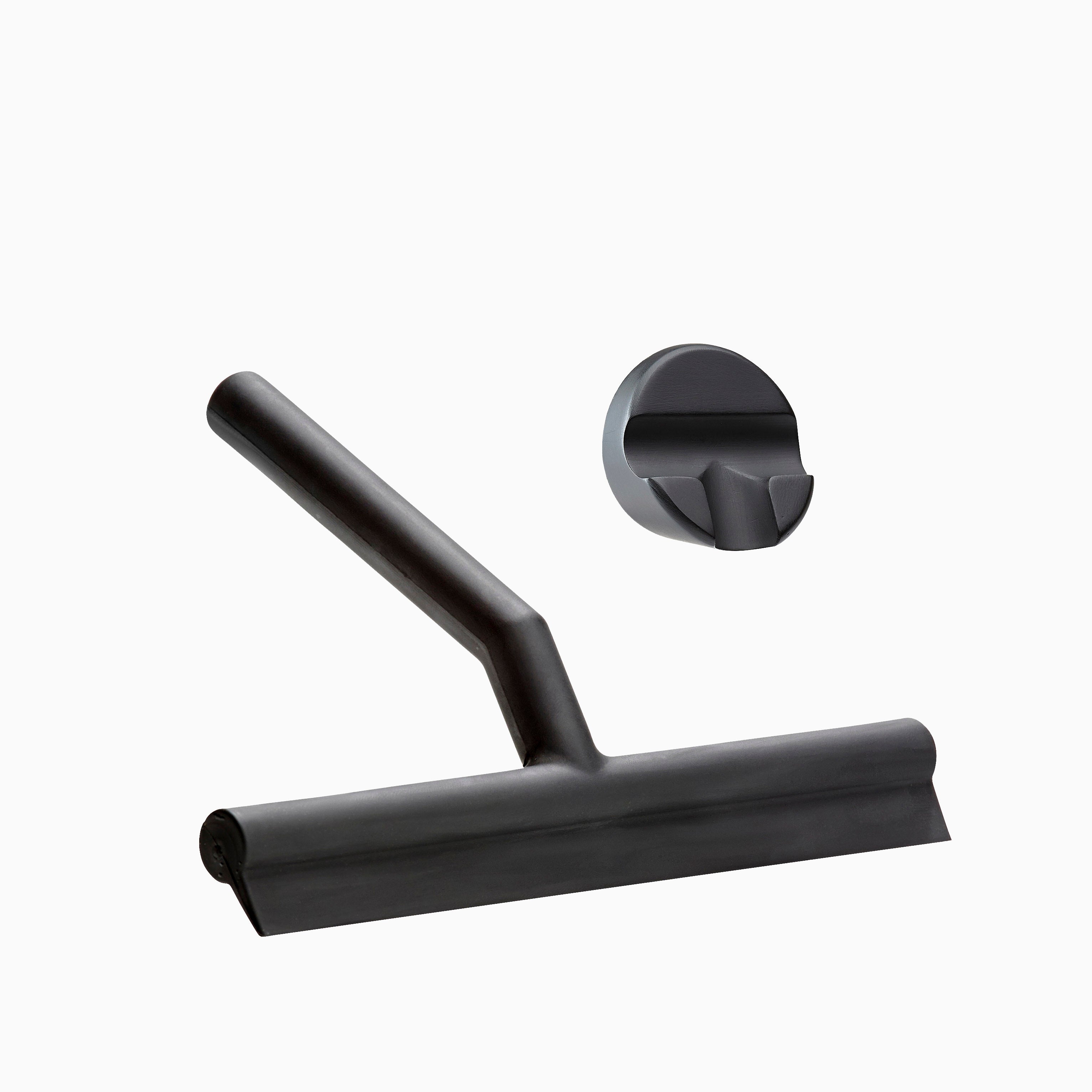 Zone Shower Wiper with Holder Black