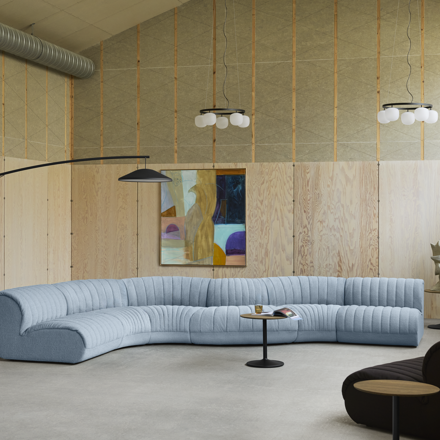 Muuto Contra Floor Lamp Anthracite Black with Concrete Base