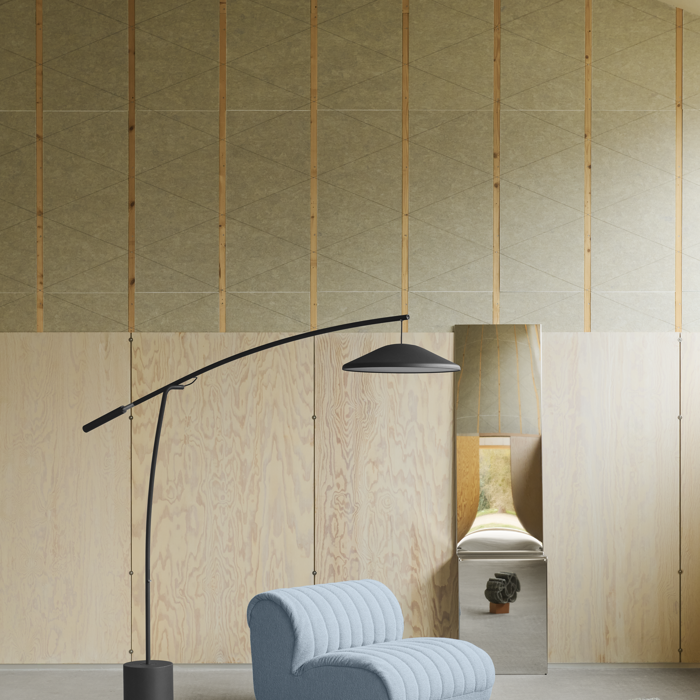Muuto Contra Floor Lamp Anthracite Black with Concrete Base
