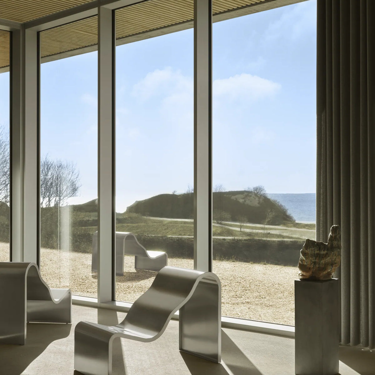 Muuto Dream View Bench Brushed Stainless Steel