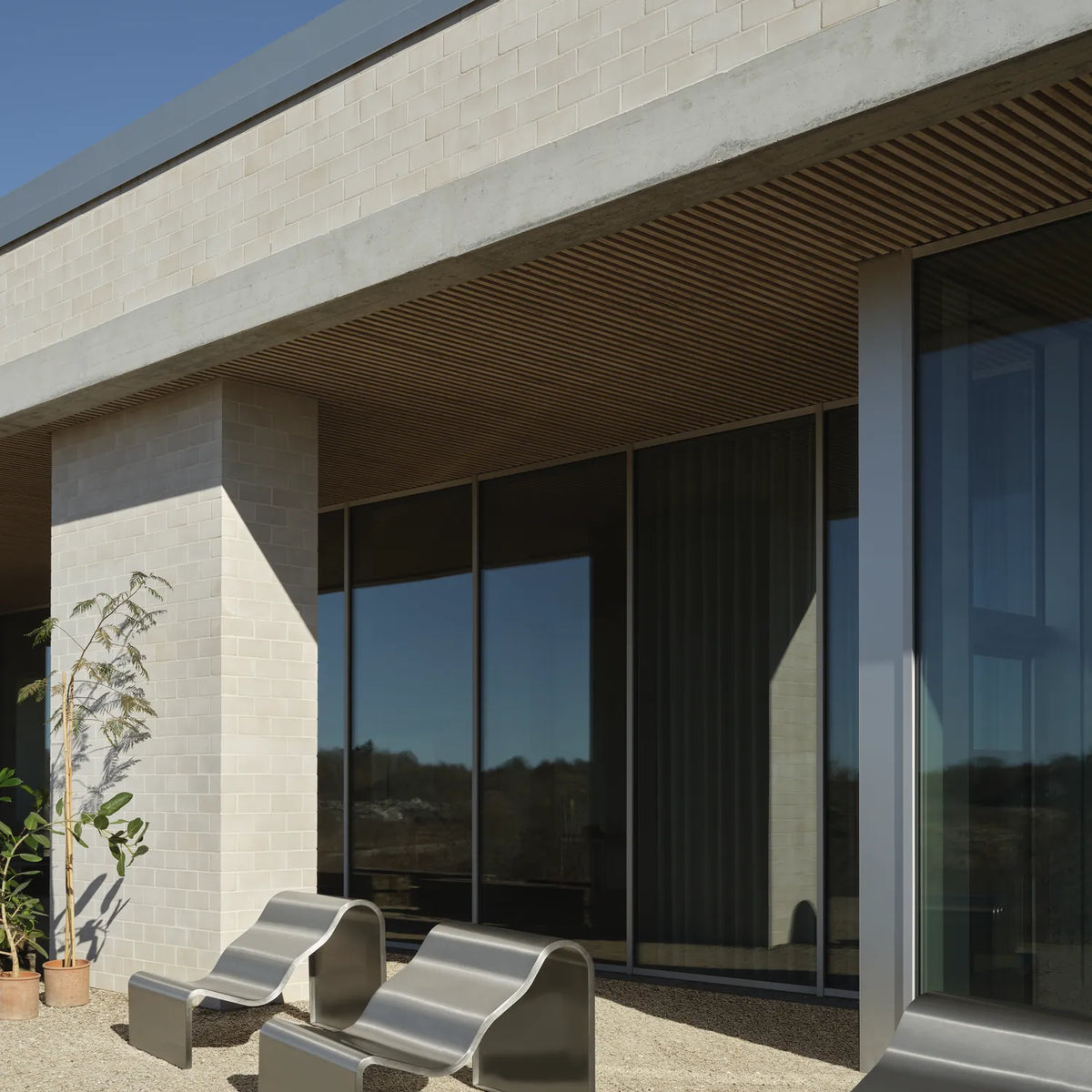 Muuto Dream View Bench Brushed Stainless Steel