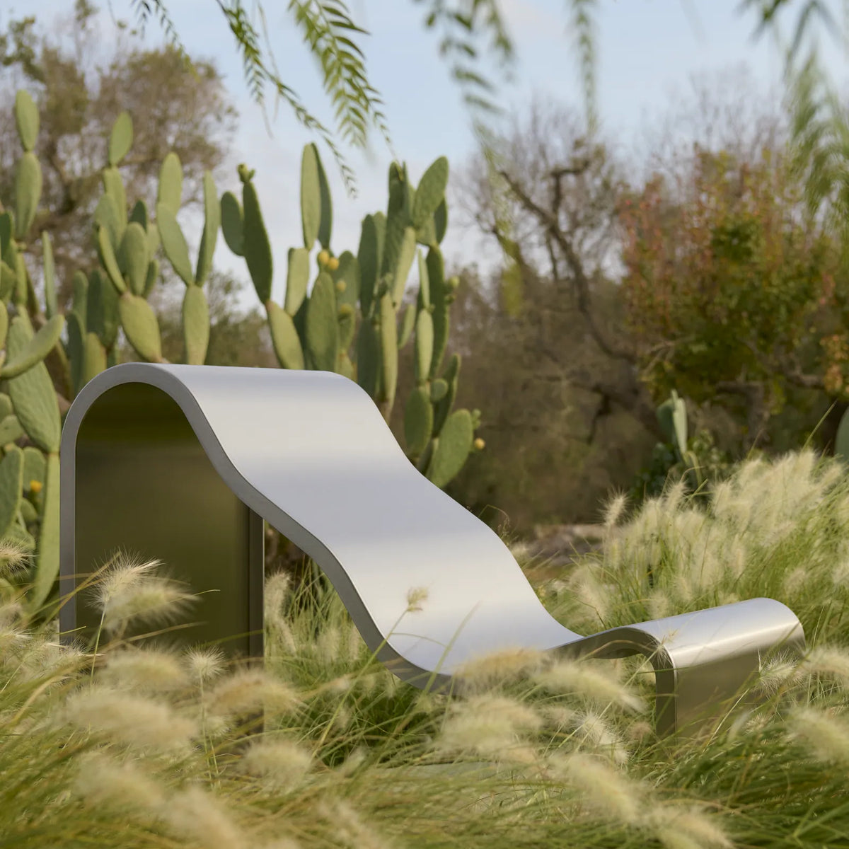 Muuto Dream View Bench Brushed Stainless Steel