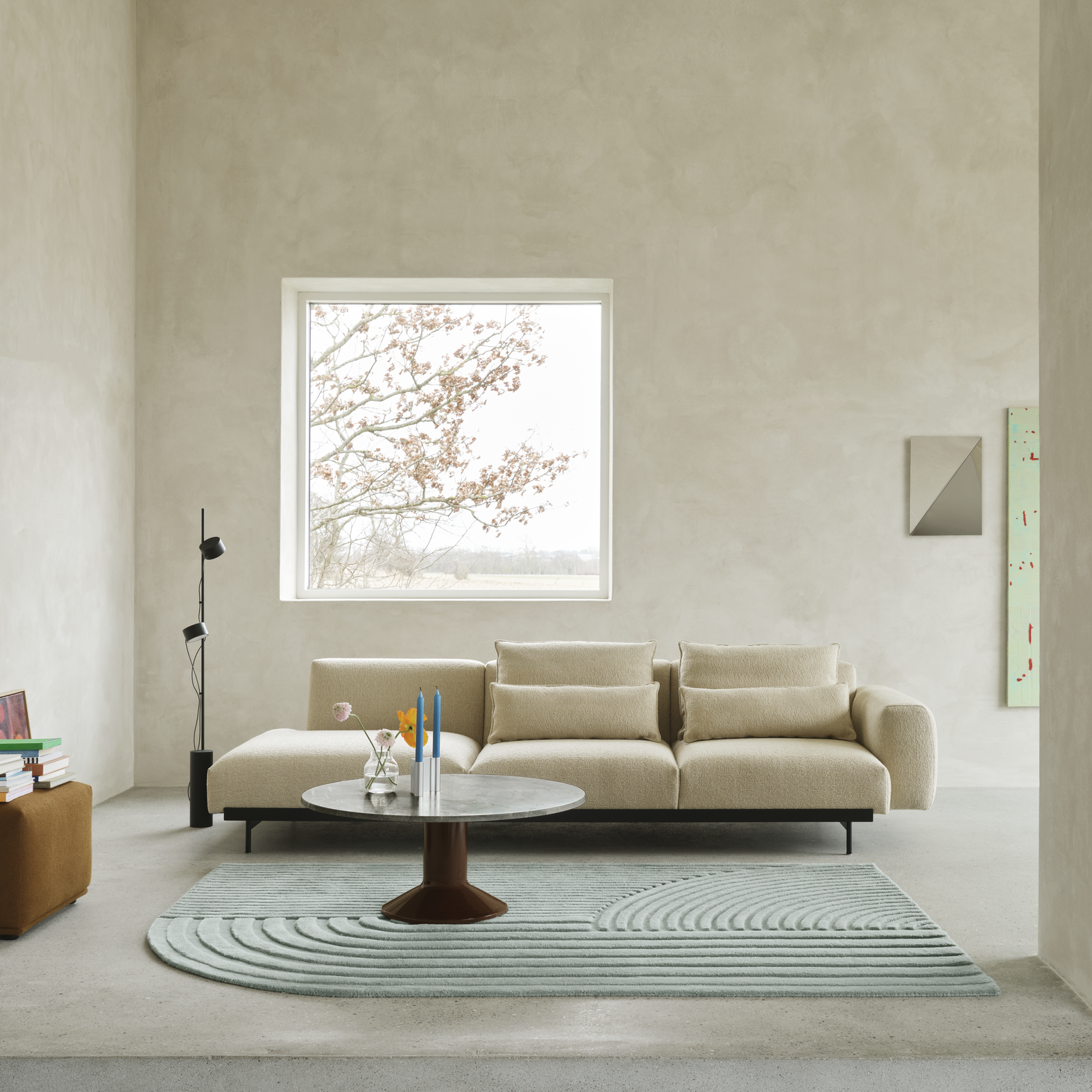 Muuto Midst Coffee Table 90cm Grey Marble Round