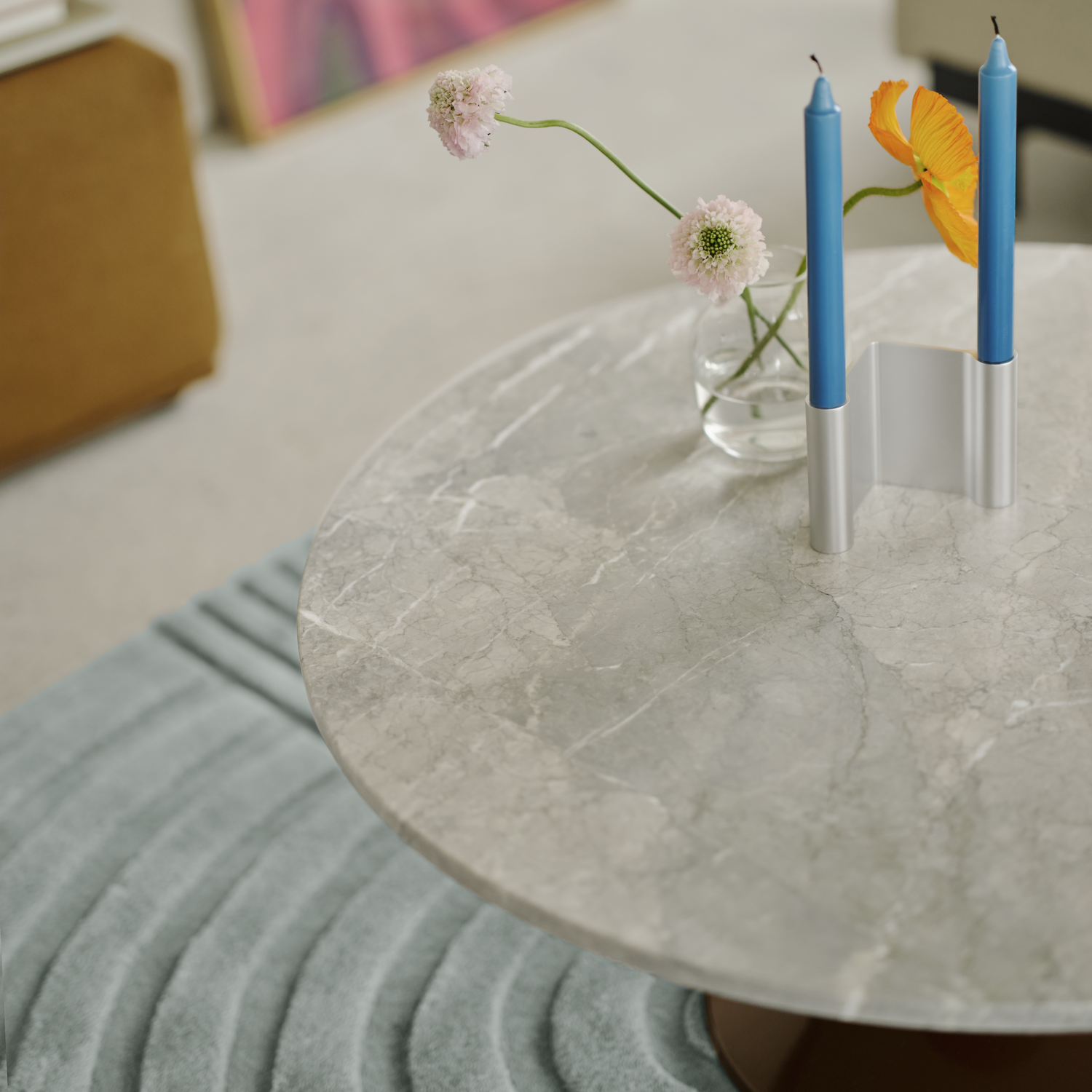 Muuto Midst Coffee Table 90cm Grey Marble Round