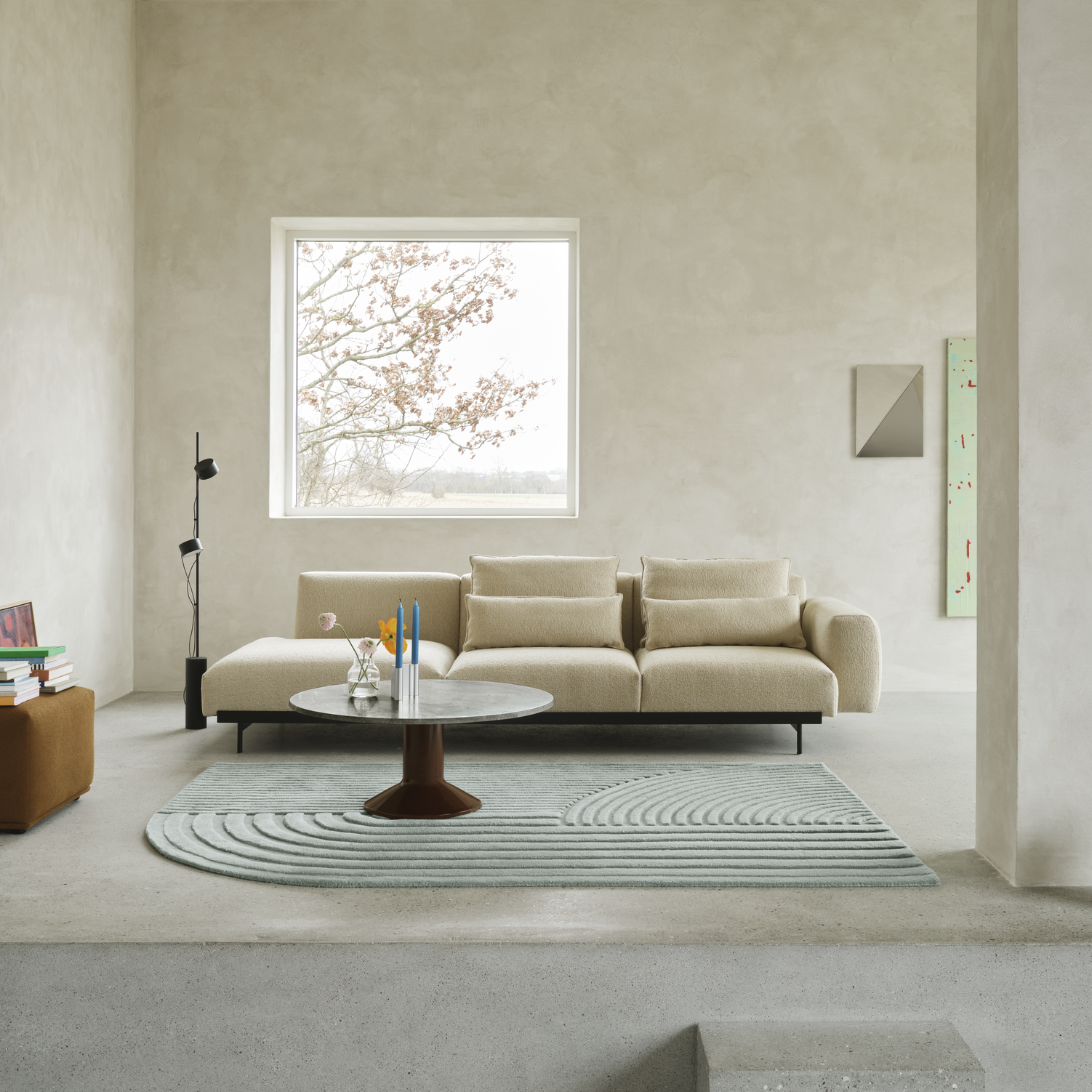 Muuto Midst Coffee Table 90cm Grey Marble Round