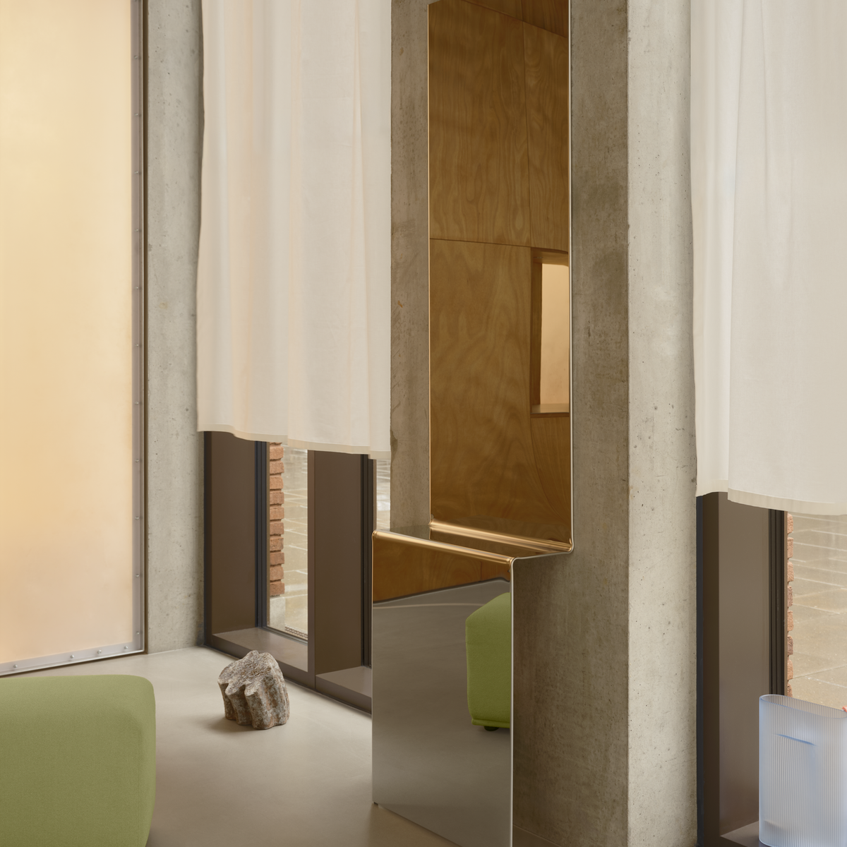 Muuto Pleat Mirror Polished Steel Full-Length Floor Mirror