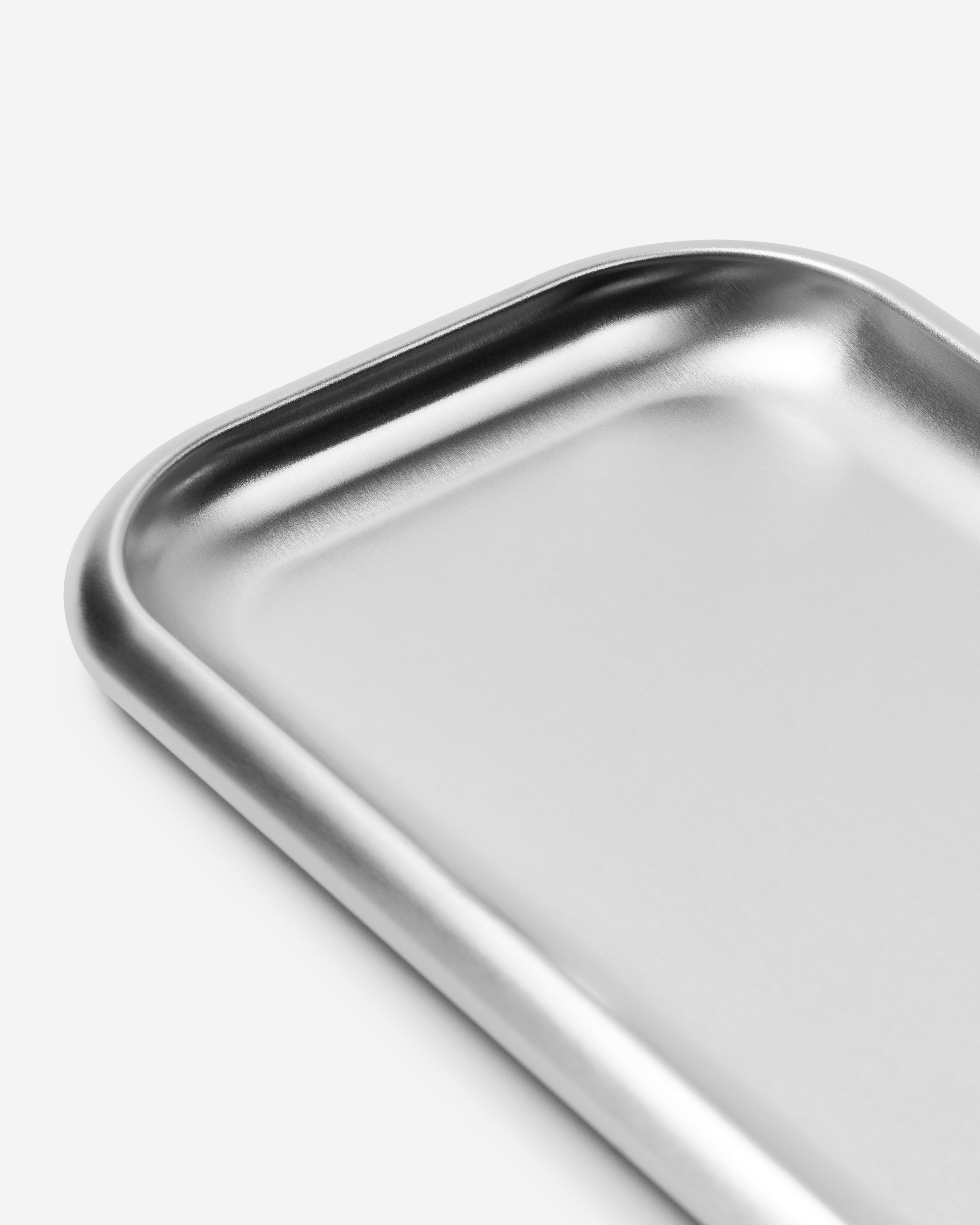 Service Projects Small Steel Serving Tray Brushed Durable Finish