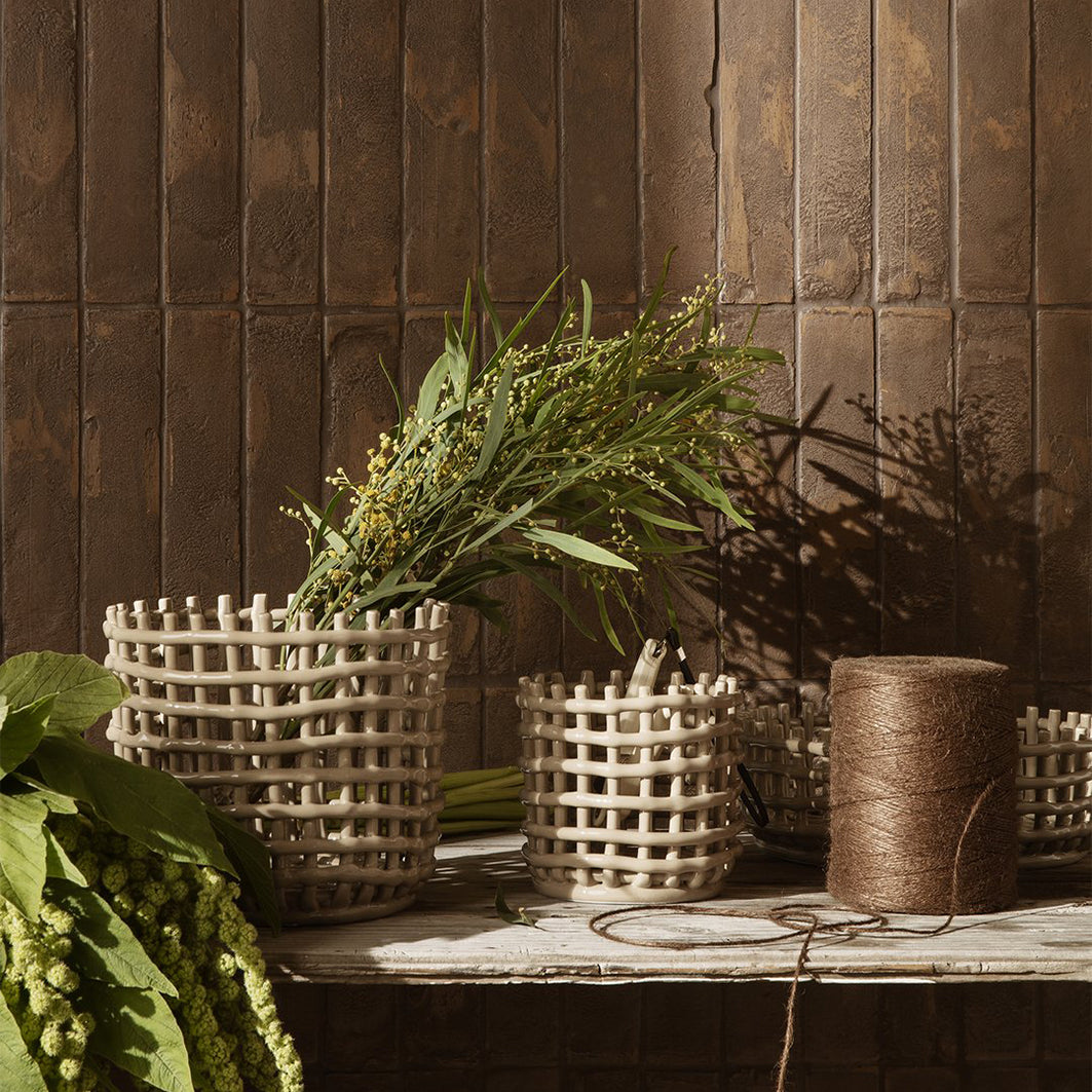 Ferm Living Ceramic Basket Small - Cashmere