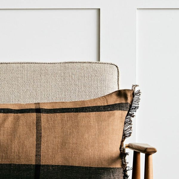 Ferm Living Dry Cushion Long - Sugar Kelp/Black