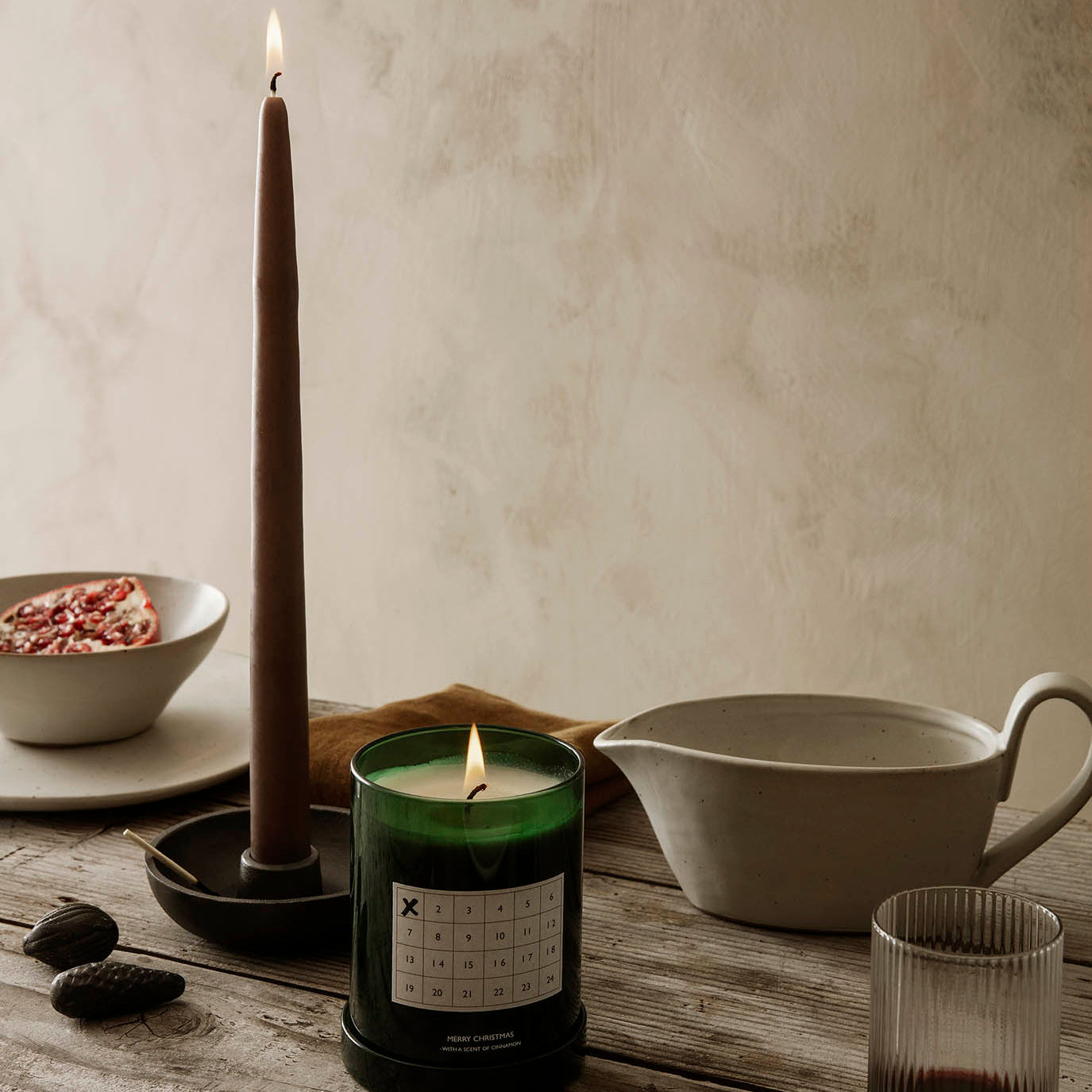Ferm Living Bowl Candle Holder Single Blackened Aluminium
