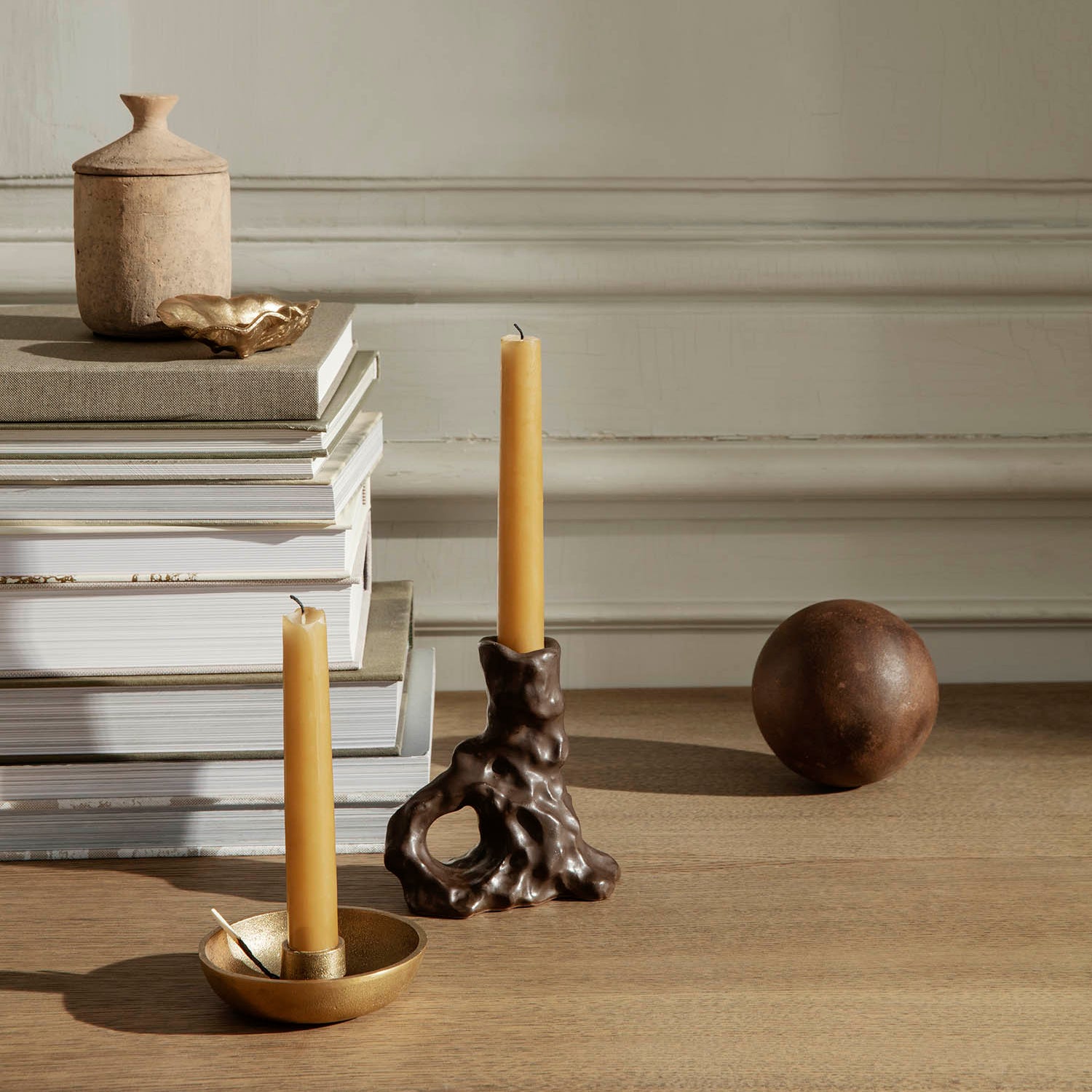 Ferm Living Bowl Candle Holder Single Brass
