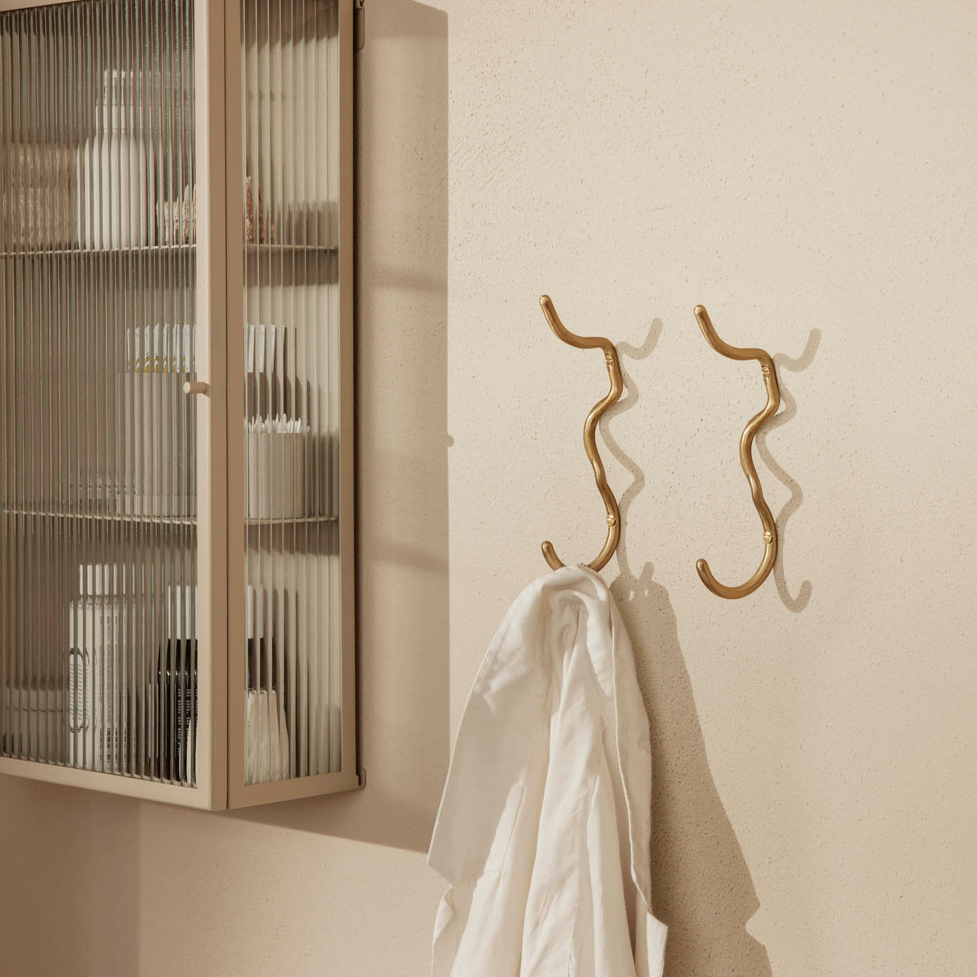 Ferm Living Haze Wall Cabinet Reeded Glass Cashmere
