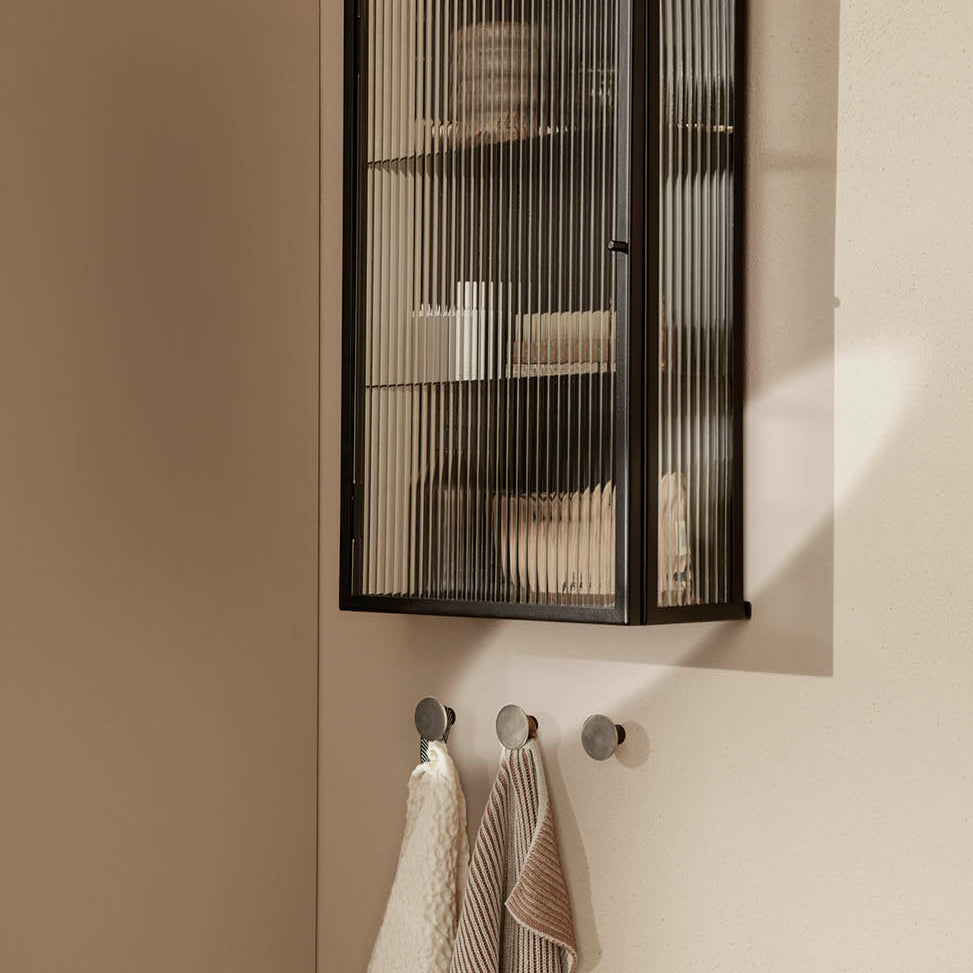 Ferm Living Haze Wall Cabinet Reeded Glass Black