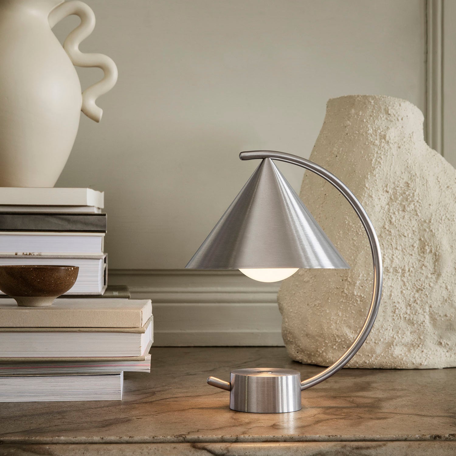 Ferm Living Meridian Lamp Brushed Steel