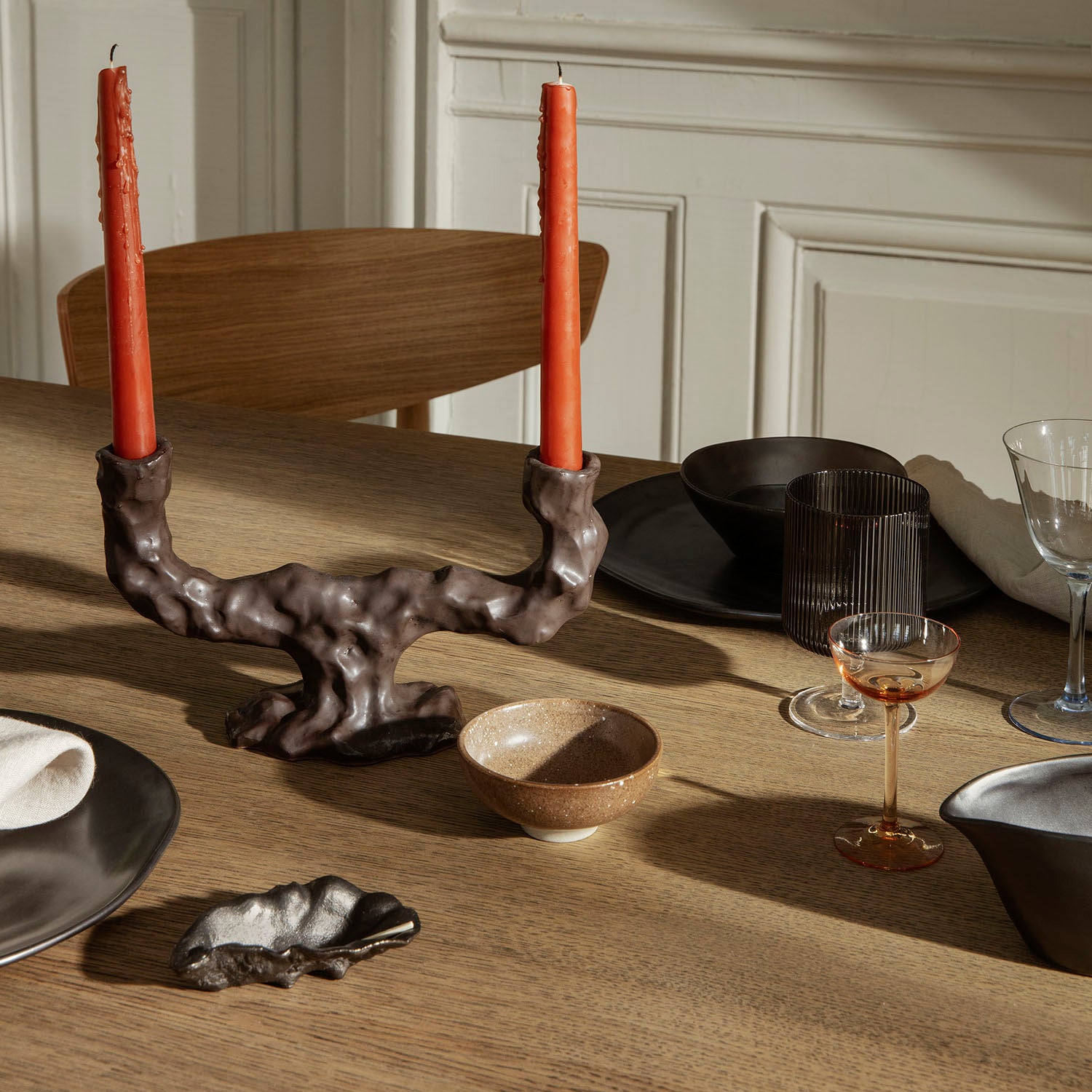 Ferm Living Oyster Bowl Black Brass