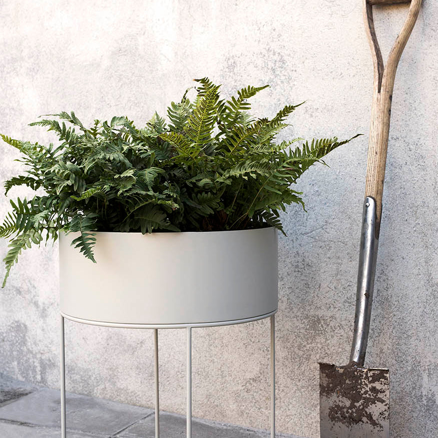 Ferm Living Plant Box Round Light Grey