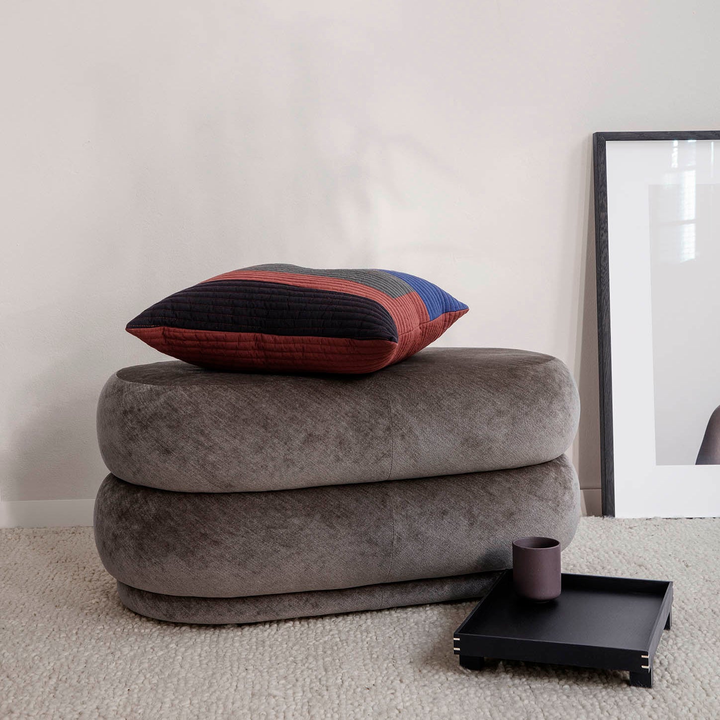 Ferm Living Pouf Oval Faded Velvet