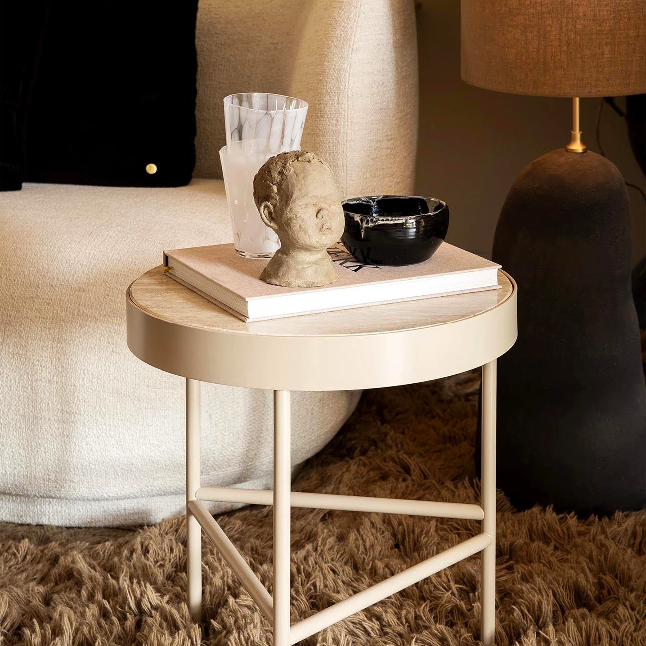 Ferm Living Travertine Table Cashmere