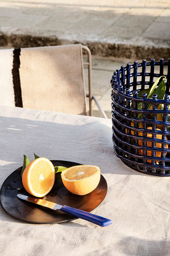 Ferm Living Ceramic Basket Large Blue