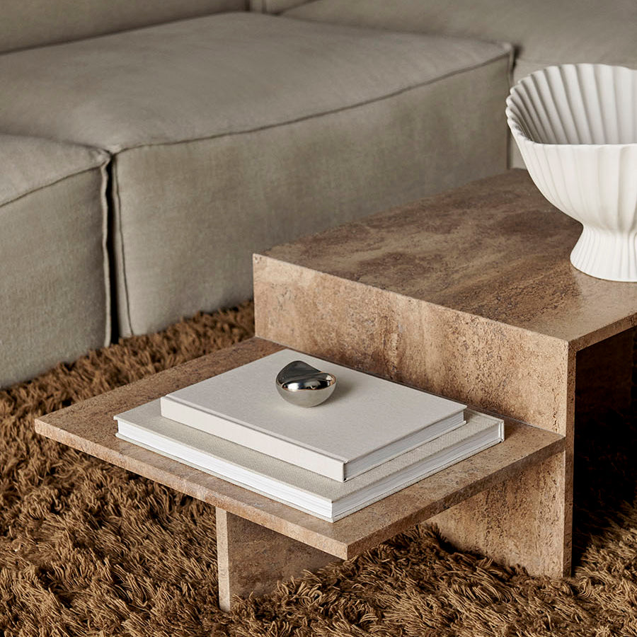 Ferm Living Distinct Coffee Table Dark Travertine