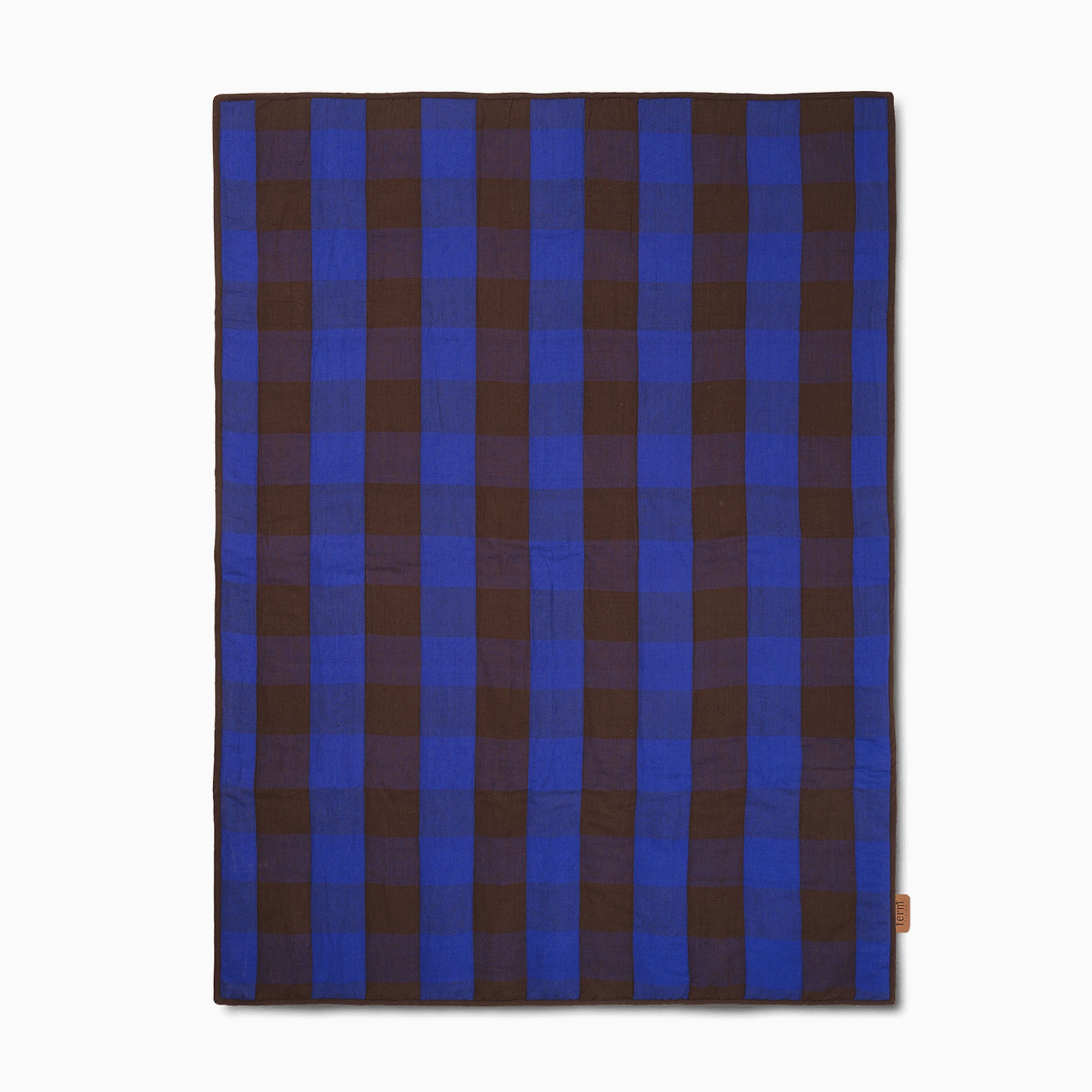 Ferm Living Grand Quilted Blanket Choco Bright Blue