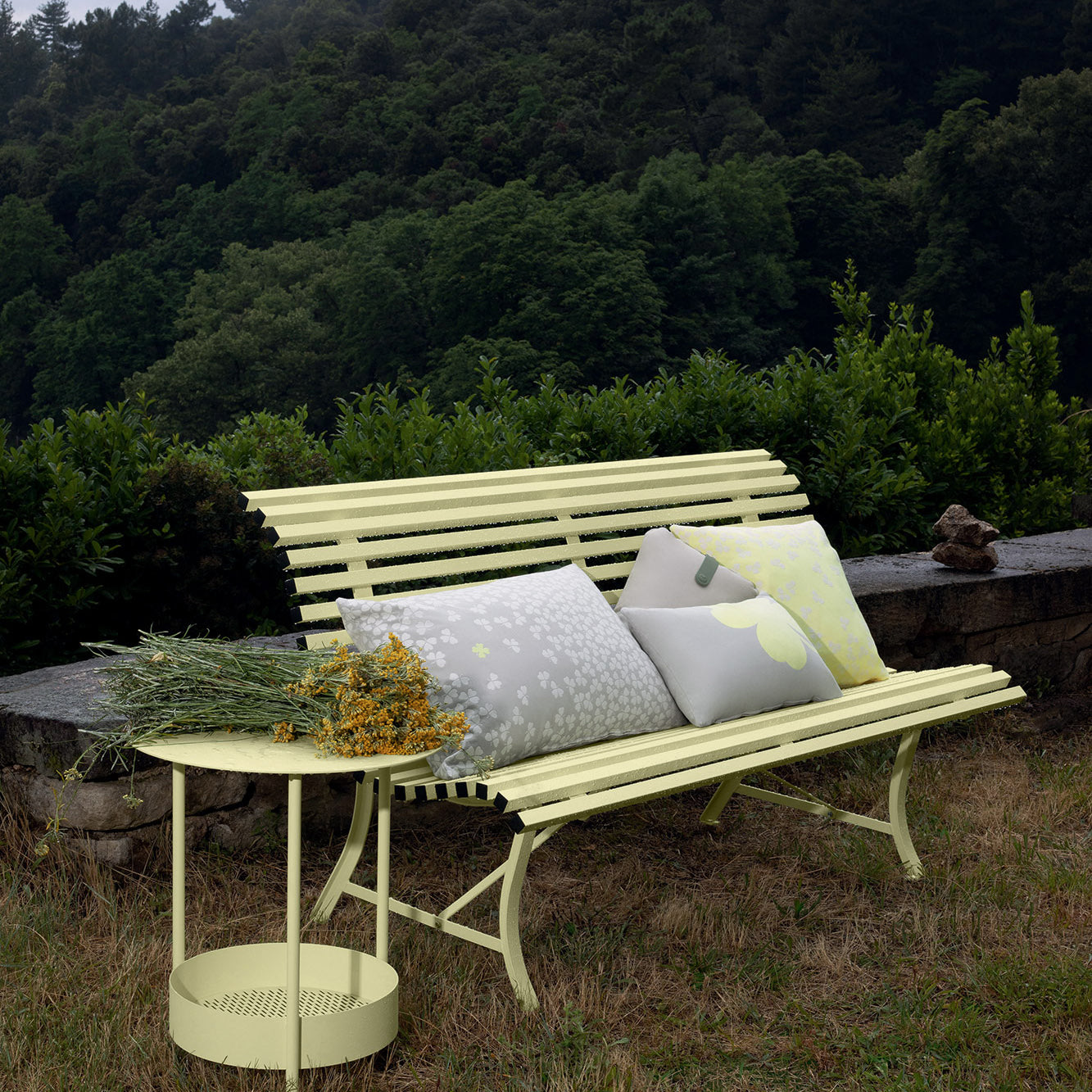 Fermob Louisiane Bench 150cm Frosted Lemon
