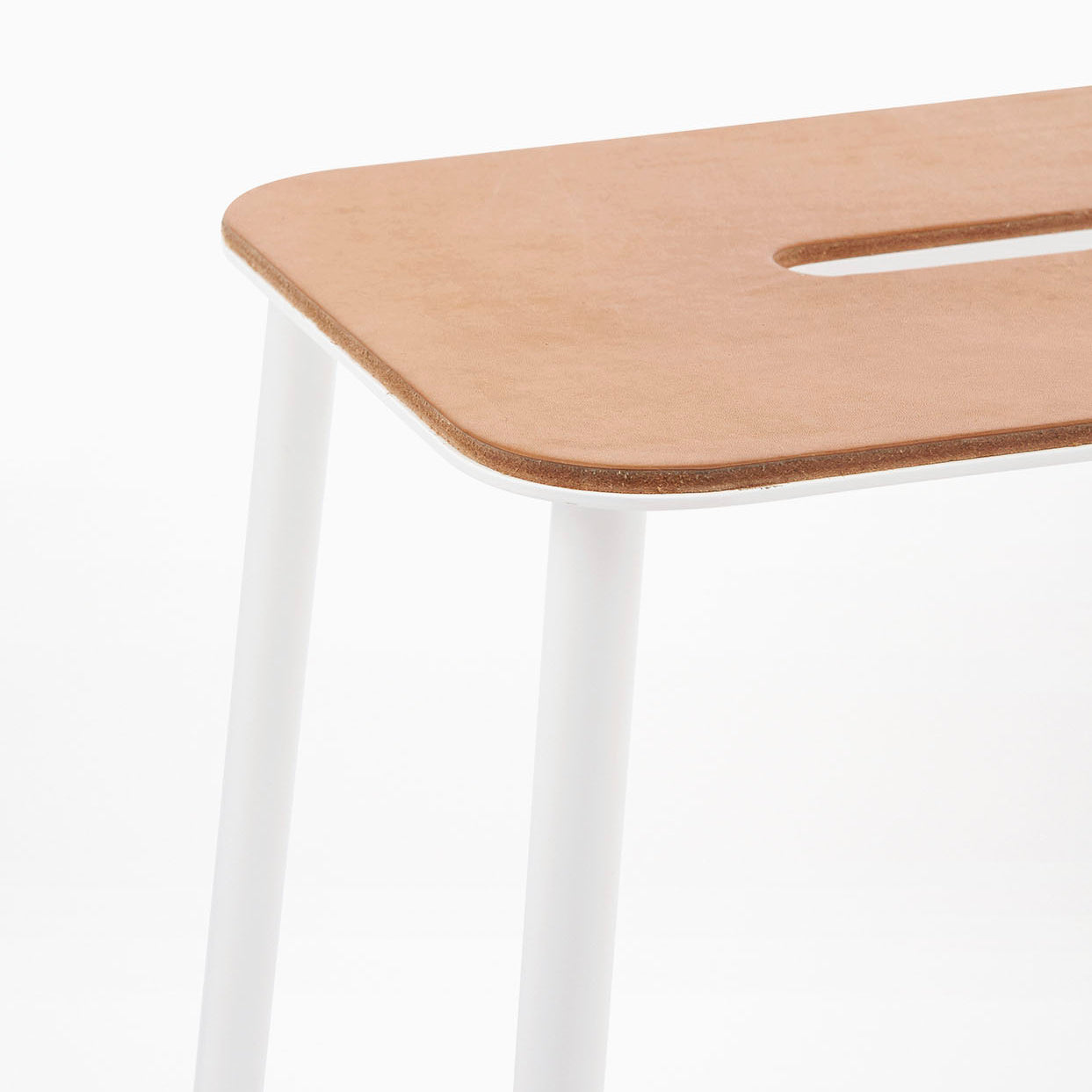 Frama Adam Stool H50 Leather White