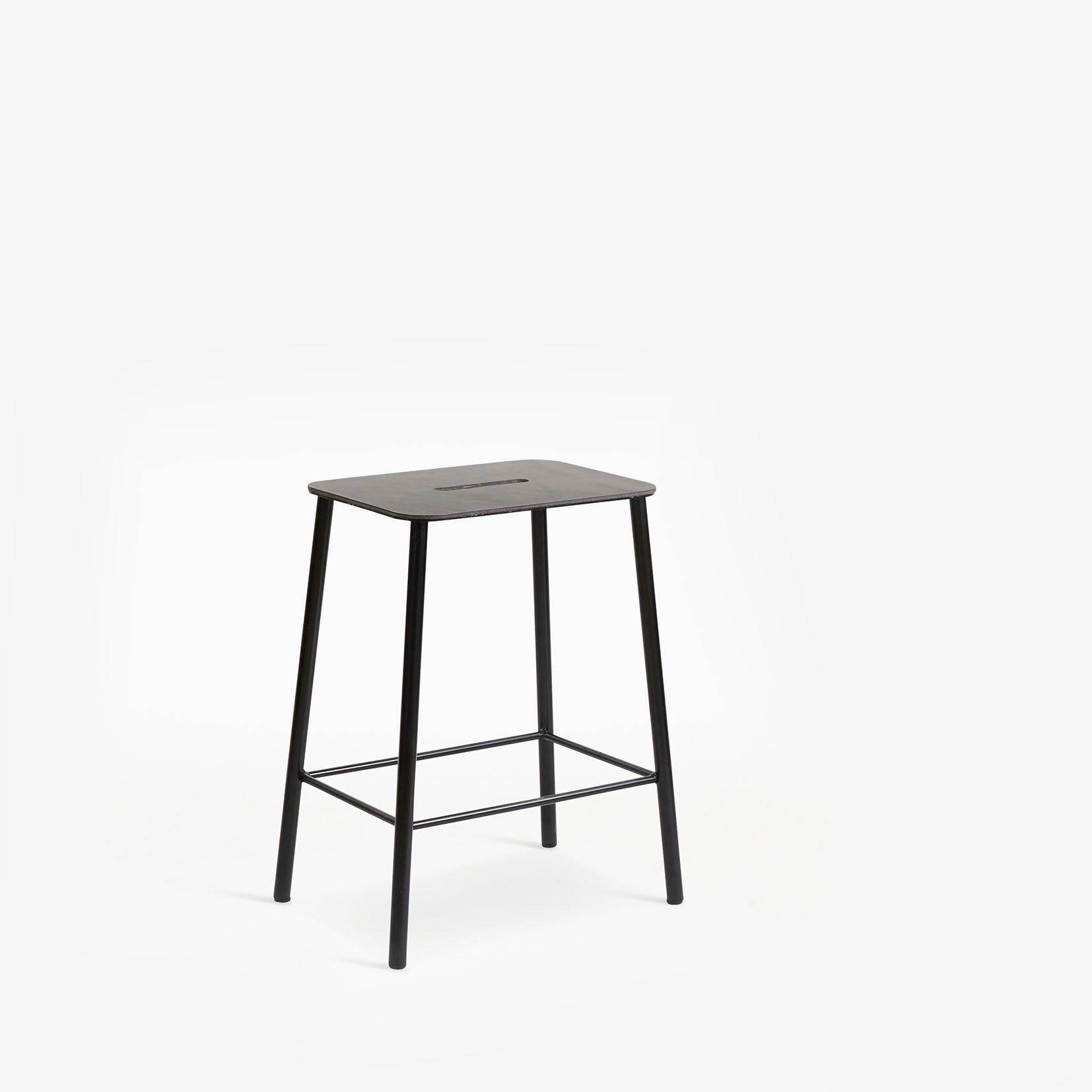 Frama Adam Stool Black Leather H50cm