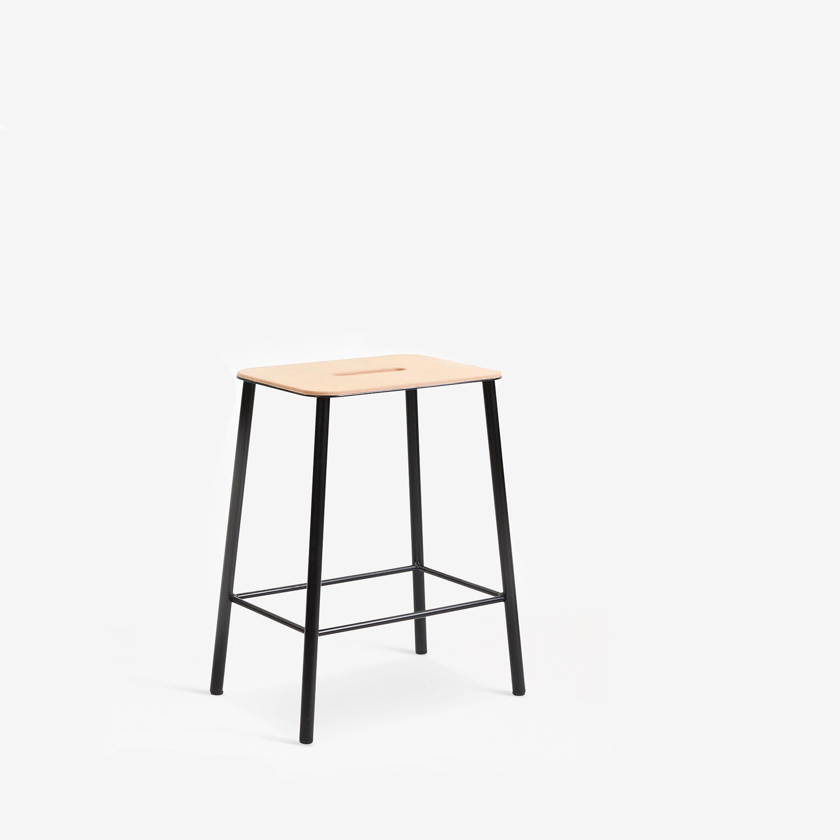 Frama Adam Stool Leather Black H50cm